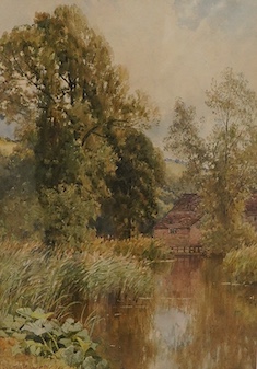 Harry Sutton Palmer (1854-1933), ‘An Old Mill near Stratford on Avon’, signed, inscribed label verso, watercolour, 35 x 24cm